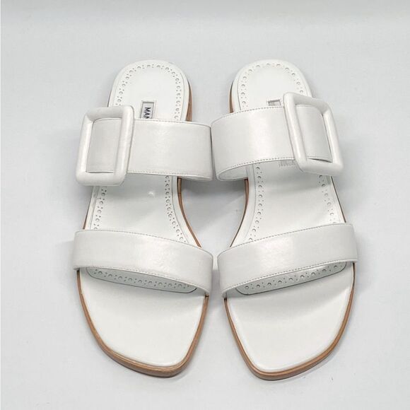 Manolo Blahnik Tituba Leather Buckle Sandals size 40 - Picture 1 of 12